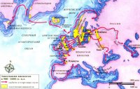 Сначала викинги совершали краткие рейды через Северное море, но их потомки торговали и селились на территориях до самого Ньюфаундленда на западе и Каспийского моря на востоке.