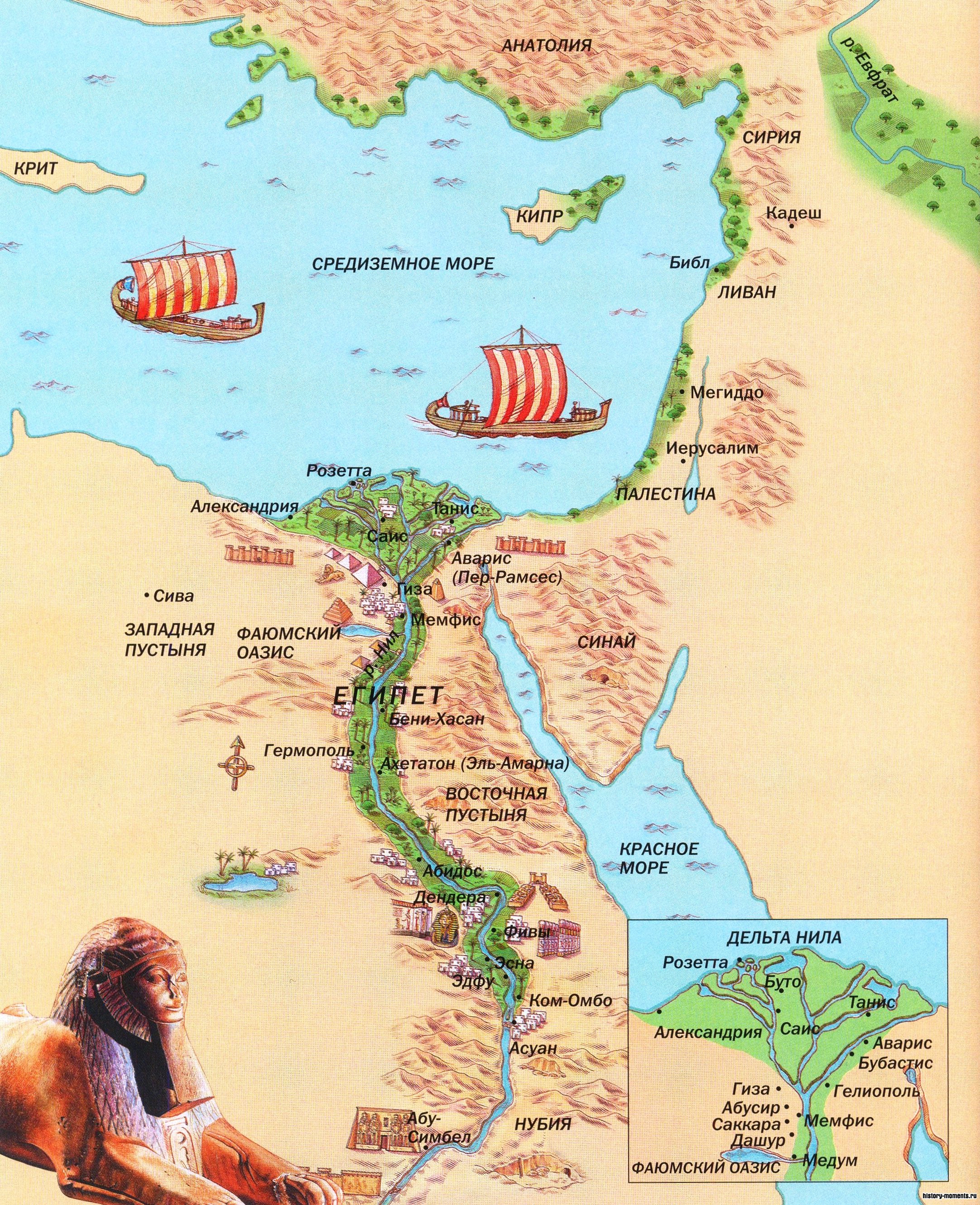 Эта карта показывает каким был Египет в древние времена (фото)