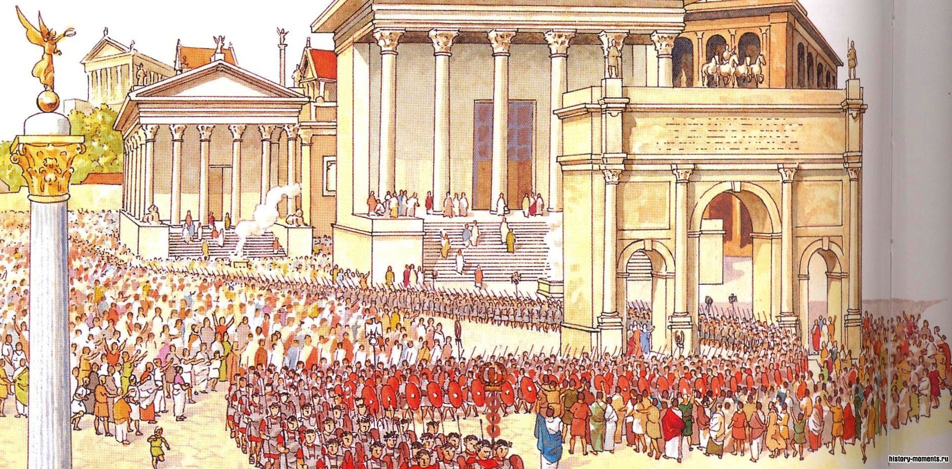 Великим римским полководцам предоставлялся триумф - торжественный въезд в столицу в ознаменование их побед.