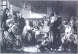 Реформатор исправительной системы Элизабет Фрай читает Библию заключенным Ньюгейтской тюрь&shy;мы в Лондоне. Она проповедовала свои идеи, путешествуя по Европе, а потом организовала бесплат&shy;ные столовые для лондонских бедняков.
