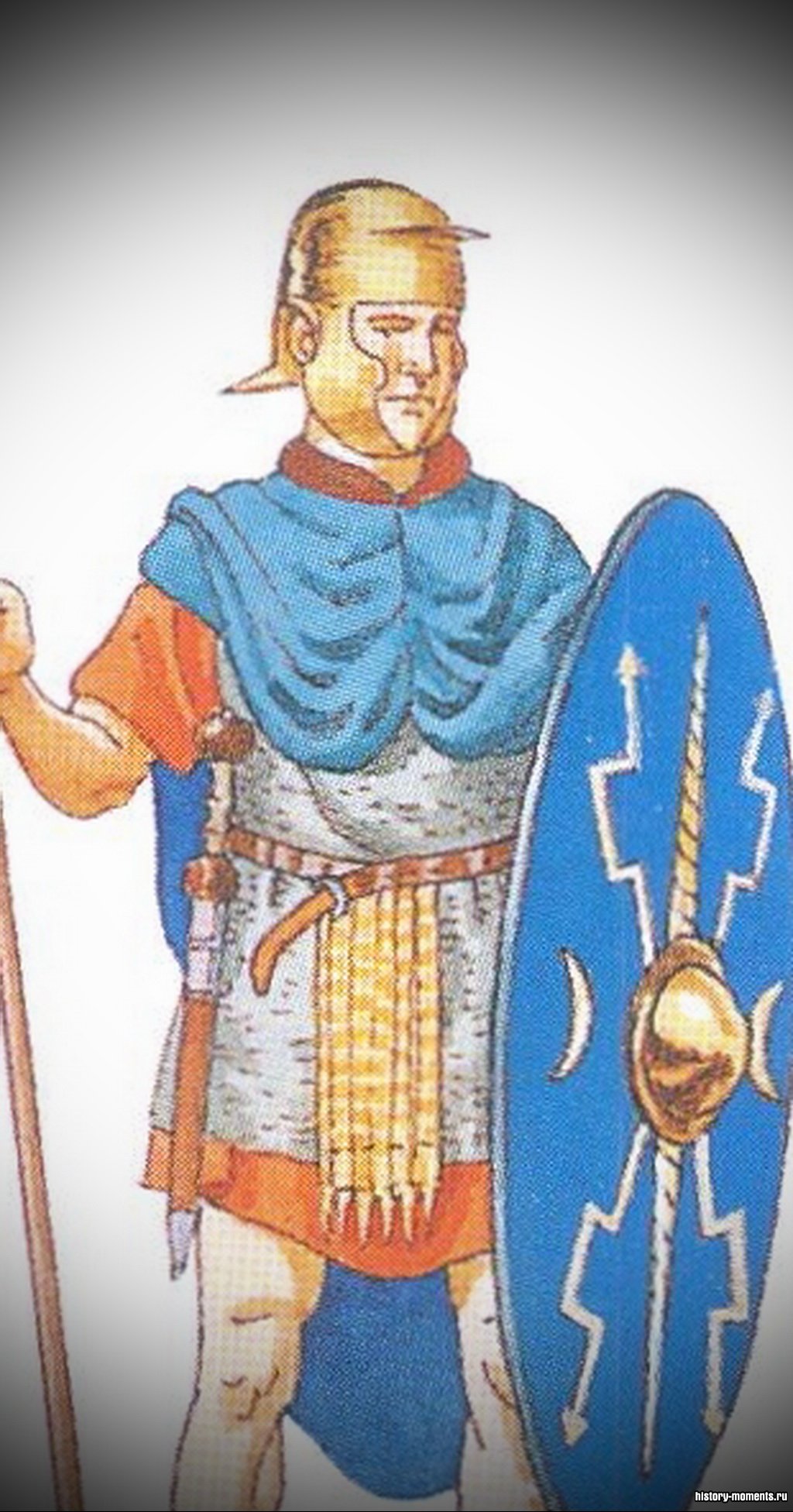 Ауксилиарии -вспомогательные войска легиона, защищавшие фланги. Состояли из «союзников» -италиков, этрусков, позднее из провинциалов.