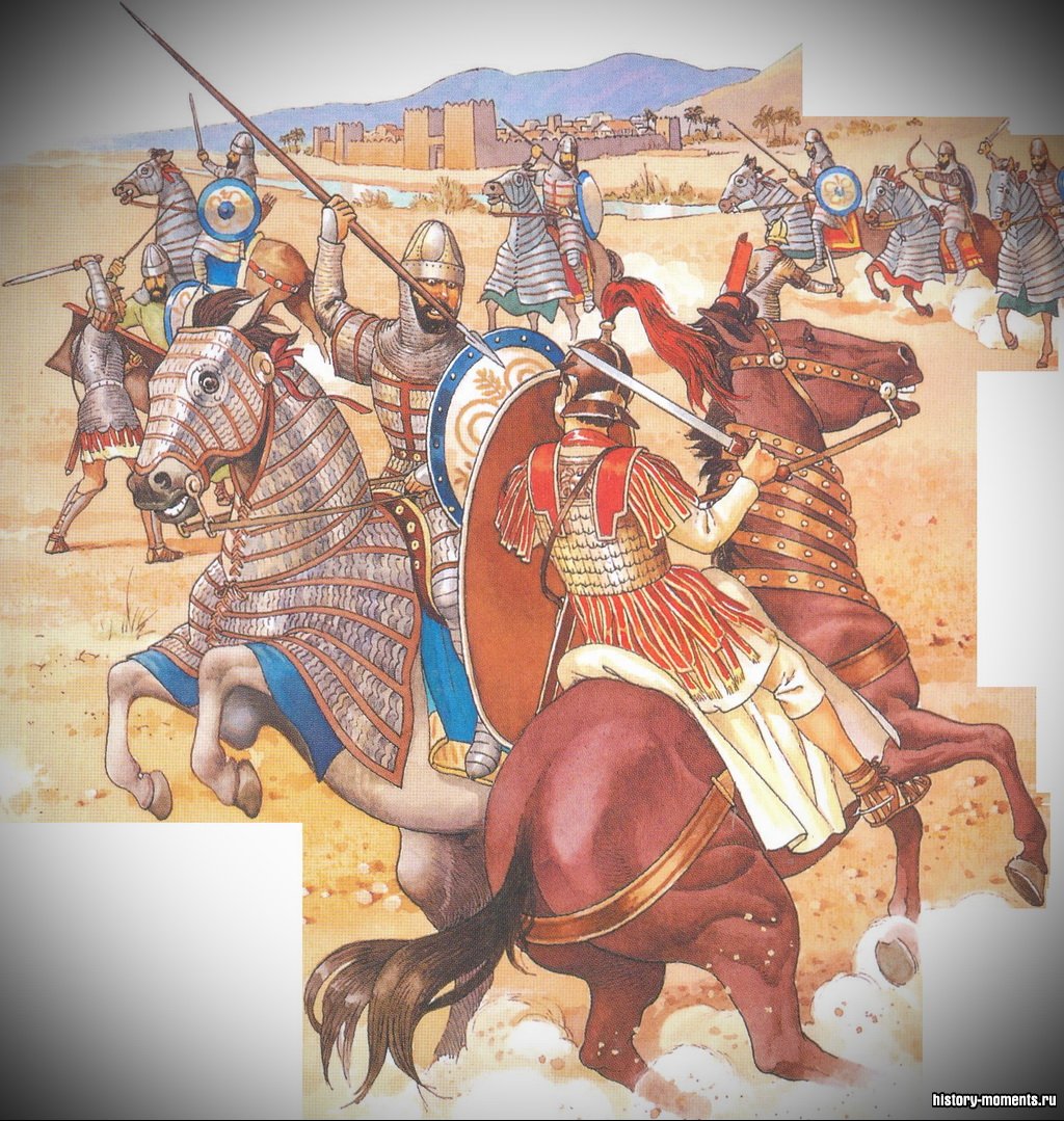 Римские солдаты и их лошади были защищены хуже, чем сасаниды.