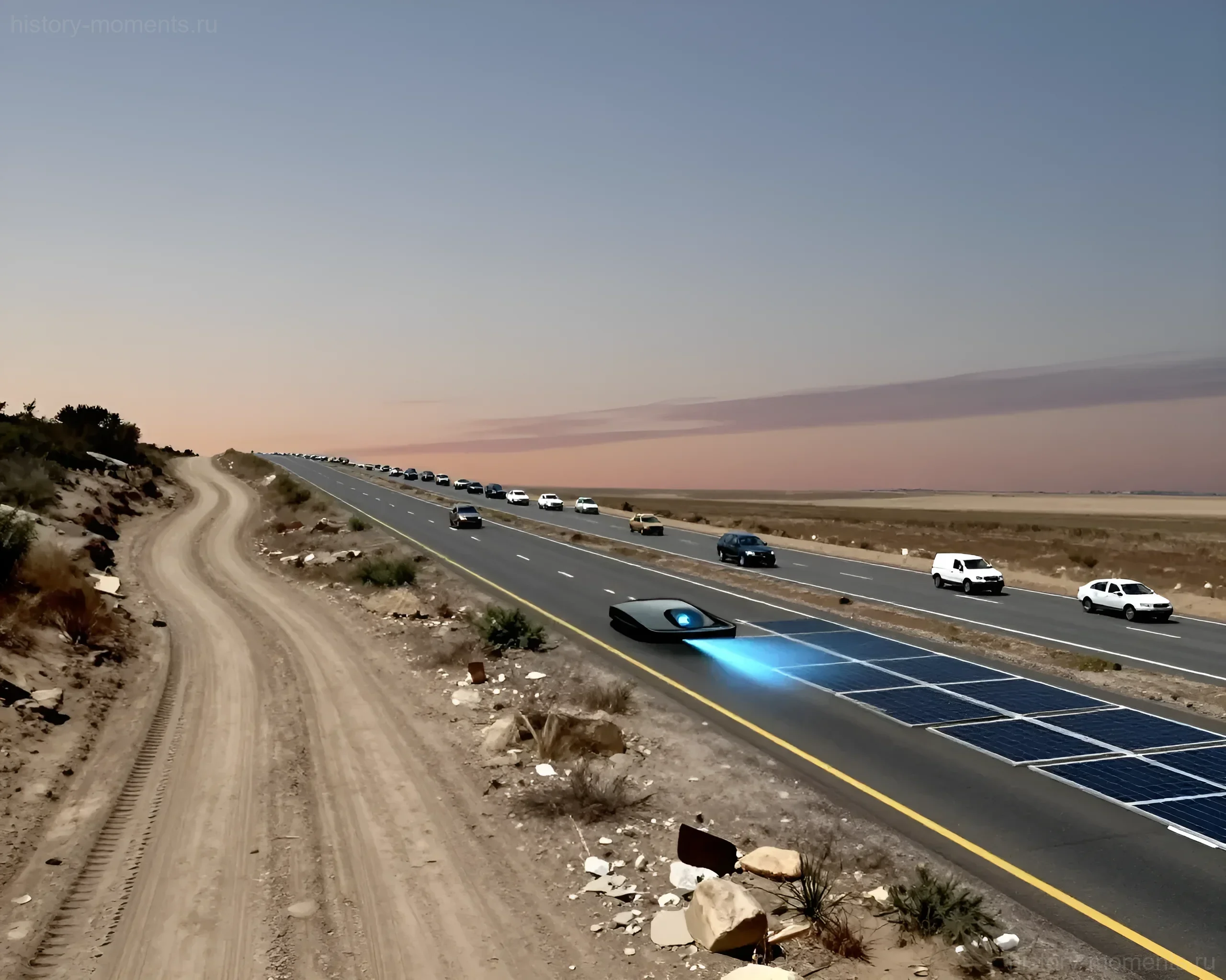 Будущее Route 66: летающий транспорт и солнечные панели на трассе 23.06.2026 18:58:17